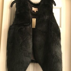 Black Faux Fur Vest